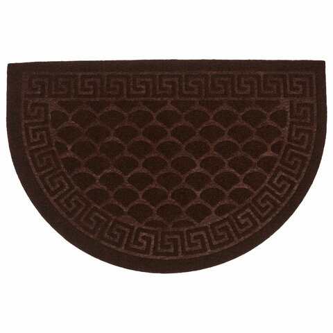 Коврик придверный 60х90 см, ВЕНГЕ, грязезащитный, 430 г/м2, ПОЛУКРУГ, фактурный ЧЕШУЙКИ, ЛЮБАША, 701053