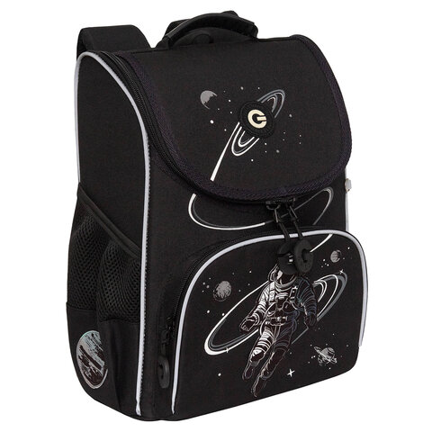 Ранец GRIZZLY анатомическая спинка, с мешком для обуви, для мальчиков, "SPACEMAN RACE", 33х25х13 см, RAm-585-4/1