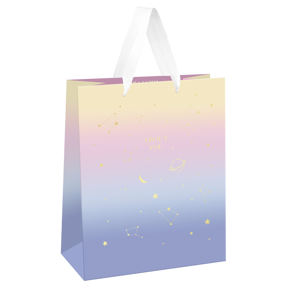 Пакет подарочный 11*14*6,5см MESHU "Universe", фольга,  матовая ламинация