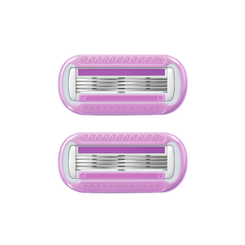 Кассеты для бритвенного станка многоразового женского, 4 лезвия, 2 кассеты, X-ONE, 700019