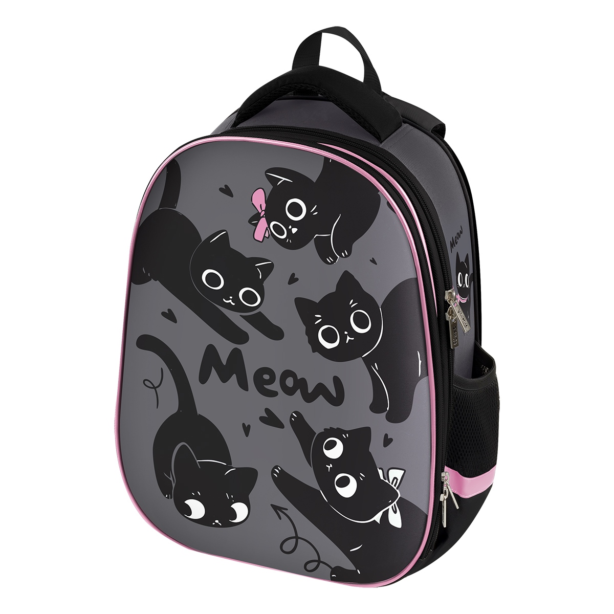 Ранец Först School Base "Kittens are black" 39*30*18см, 2 отделения, 2 кармана, анатомическая спинка