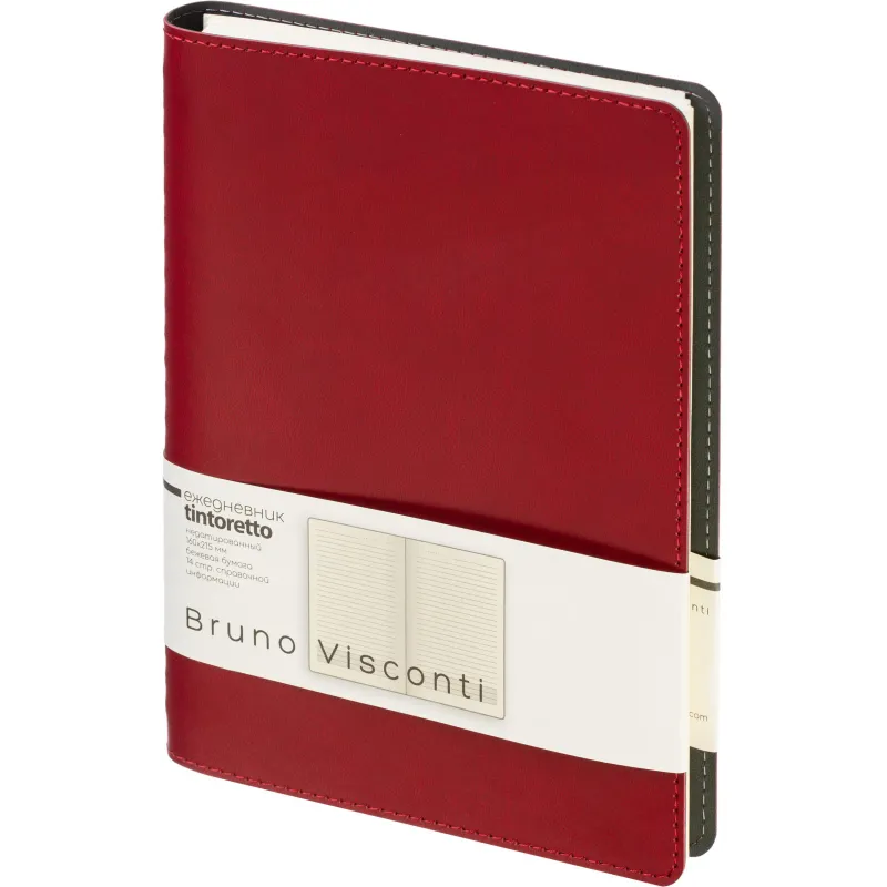 Ежедневник недатированный A5 TINTORETTO бордовый, 136л 3-608/07