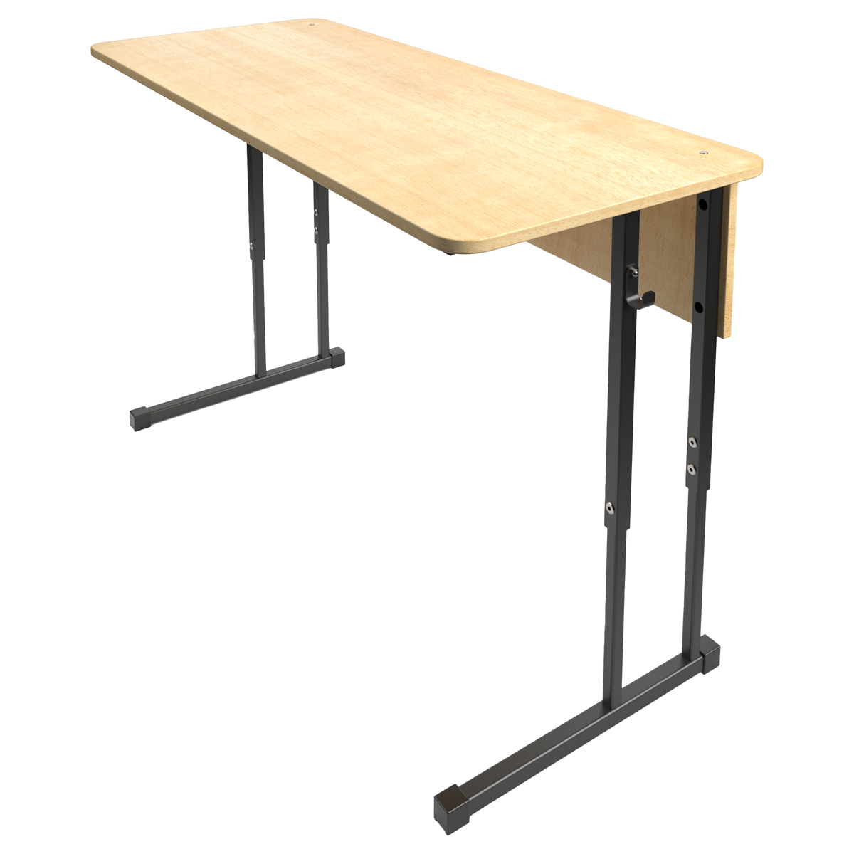 Стол-парта 2 мест. регул.1200*500*580-8200мм, рост 3-7 универсал. (3-5гр, 4-6гр, 5-7гр.), клен/черный, с закругленными углами (2 упак.места)