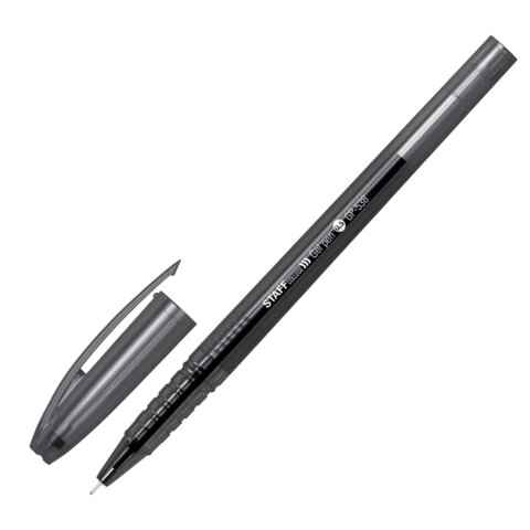 Ручка гелевая STAFF "COLLEGE", ЧЕРНАЯ, игольчатый узел 0,5 мм, линия письма 0,35 мм, 144538