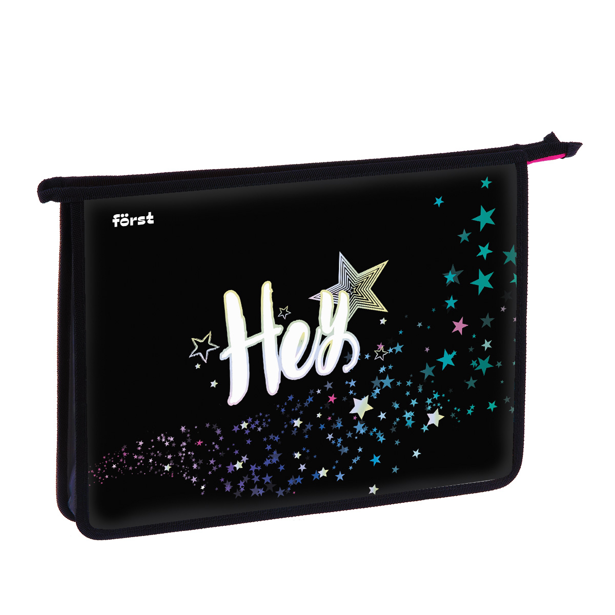 Папка для тетрадей 1 отделение, А4 Först "Hey!" , 340*245*40 мм, пластик, на молнии