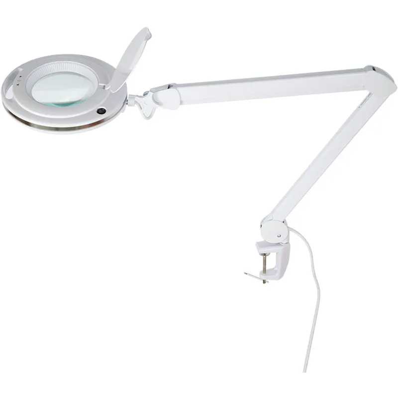 Лупа на струбцине REXANT,кругл,3D,с подсвет.60 LED,сенсорн.регул.ярк.,белая