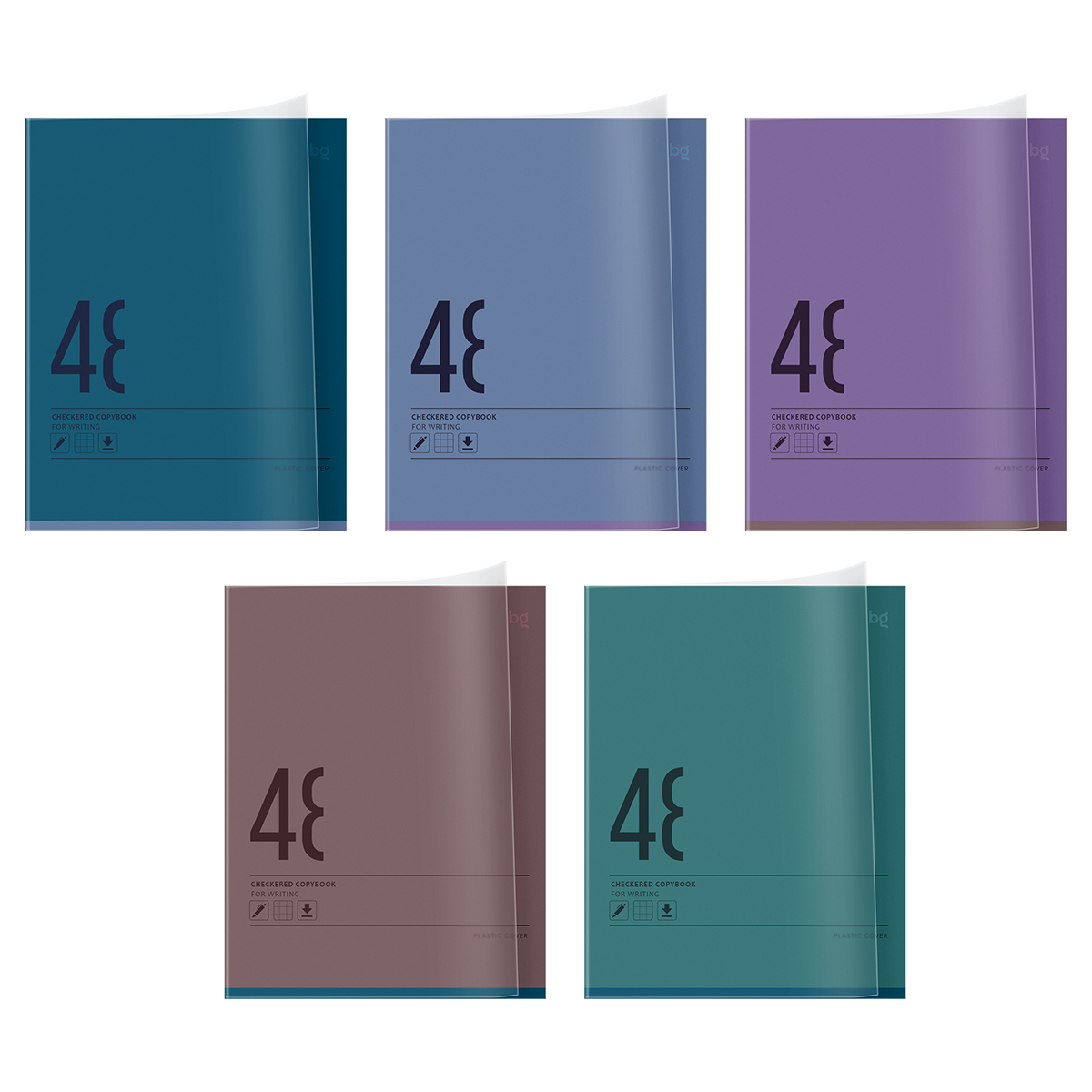 Тетрадь 48л., А5, клетка BG "Darkened", пластиковая обложка