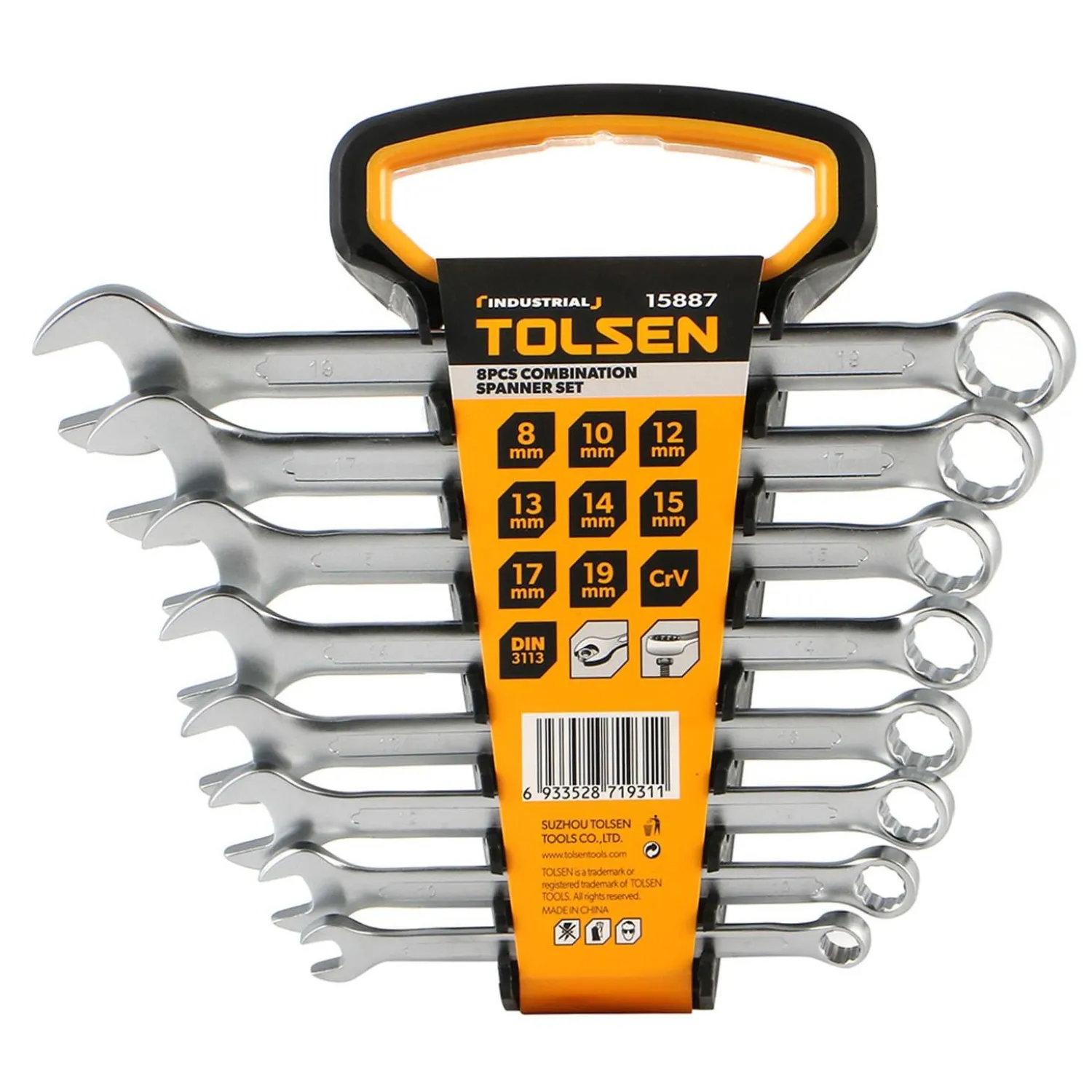 Набор ключей комбинированных, 8-19 мм, 8 предметов TOLSEN TT15887