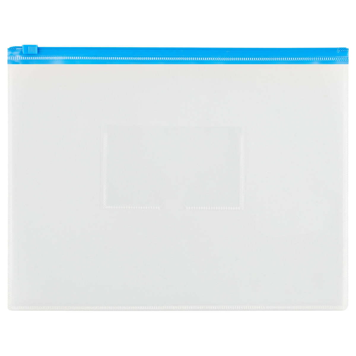 Папка-конверт на zip-молнии СТАММ А5, полипропилен, 150мкм, прозрачная, карман, молния синяя