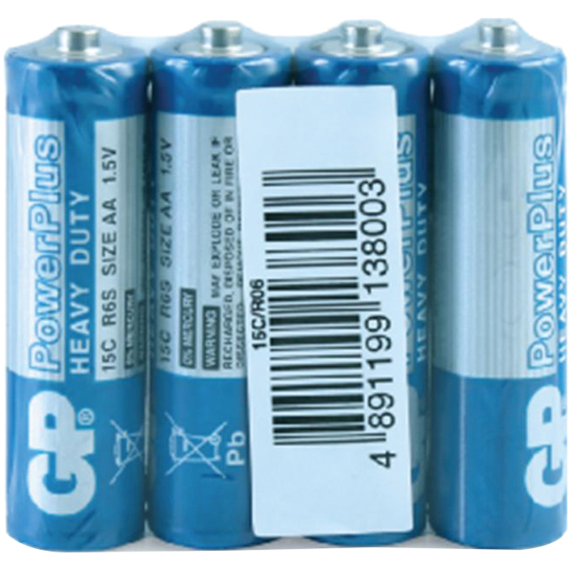 Батарейка GP PowerPlus AA (R06) 15G солевая, OS4