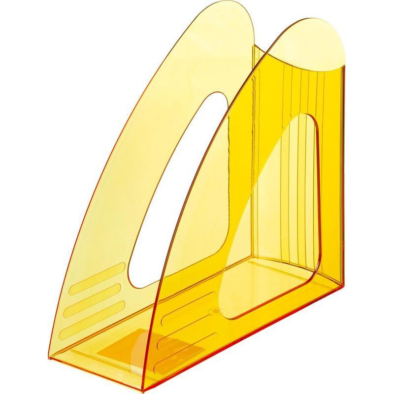 Вертикальный накопитель Attache 90мм Bright Colours прозрачный желтый