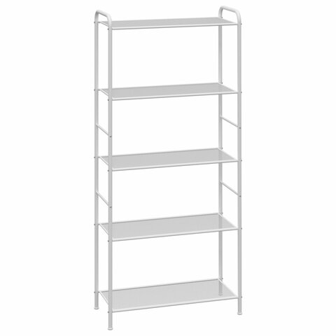 Стеллаж на металлокаркасе "Валенсия-25", 655х300х1555 мм, 5 полок, белый, СТВ25 Б
