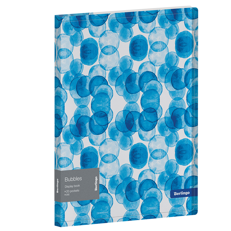 Папка с 20 вкладышами Berlingo "Bubbles", 17мм, 600мкм, с внутр. карманом, с рисунком