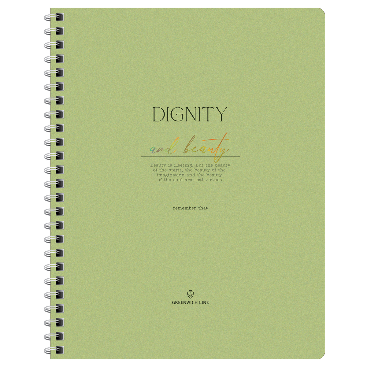 Тетрадь 80л., А5, клетка на гребне GreenwichLine "Dignity", матовая ламинация, тиснение фольгой, 80г/м2