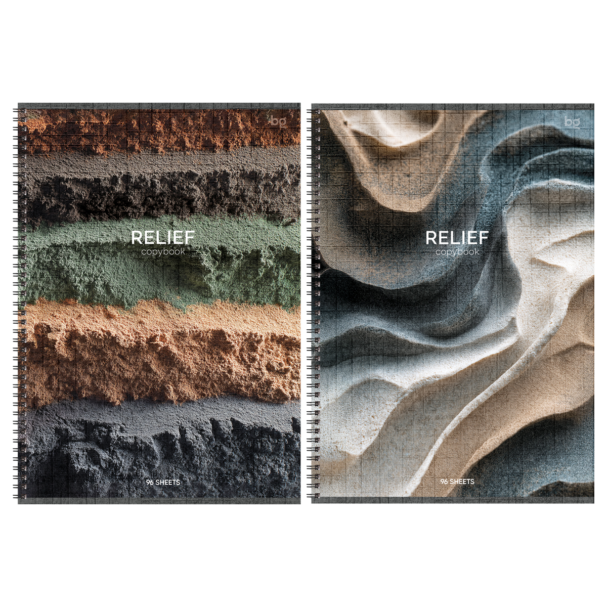 Тетрадь 96л., А4, линия, на гребне BG "Рельеф", рельефный картон