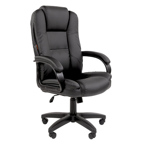 Кресло офисное Chairman CH 600 LT, экокожа, черное, ш/к 61767, 7158667