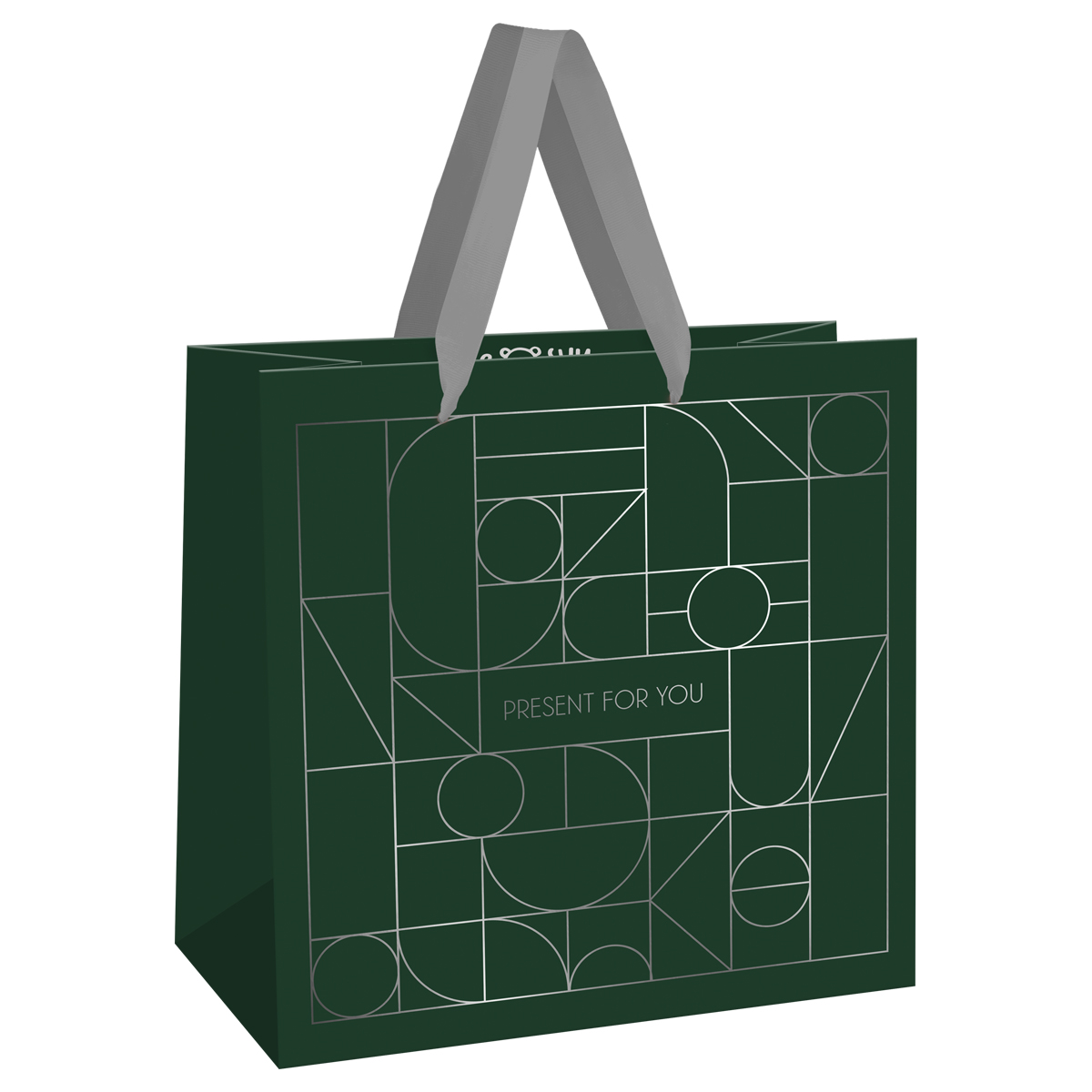 Пакет подарочный 20*20*10см MESHU "Strict lines", фольга, матовая ламинация