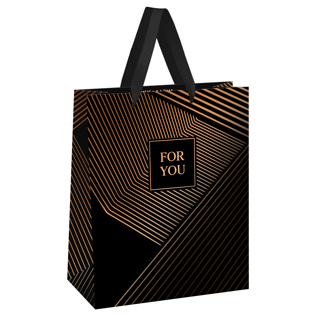 Пакет подарочный 26*32*12см MESHU "Strict lines", фольга, матовая ламинация