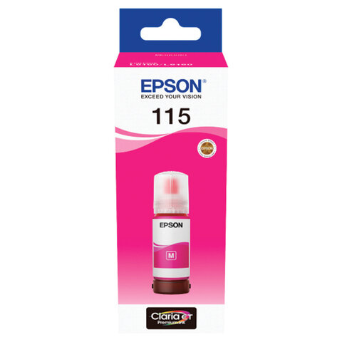 Чернила EPSON 115 (C13T07D34A) для СНПЧ L8160/L8180, пурпурные, объем 70 мл, ОРИГИНАЛЬНЫЕ,  C13T07D34A