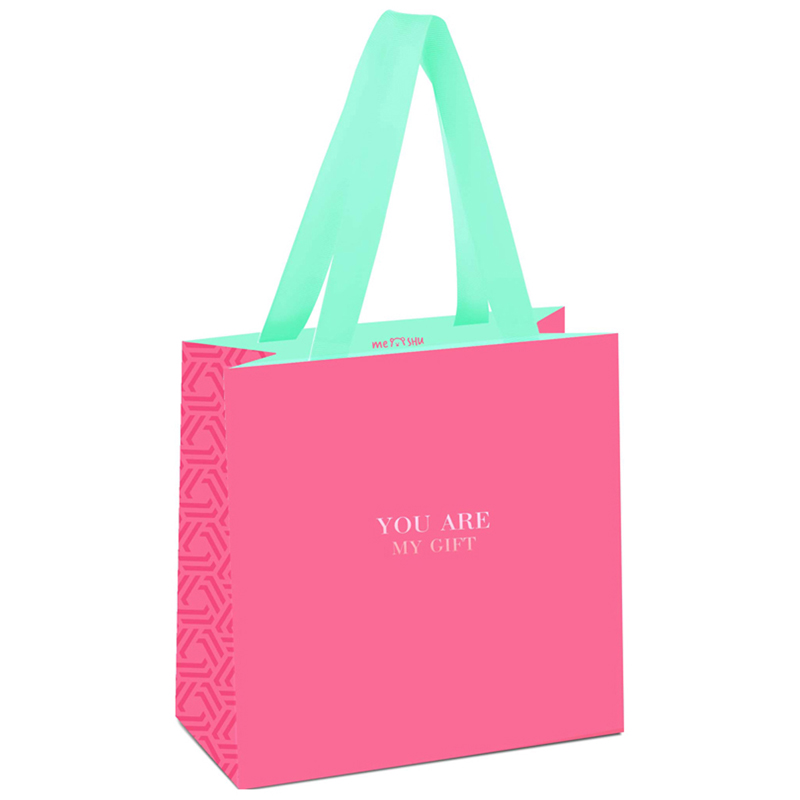 Пакет подарочный 20*20*10см MESHU "Bright crimson", отд. фольгой, выборочный лак, матовая ламинация