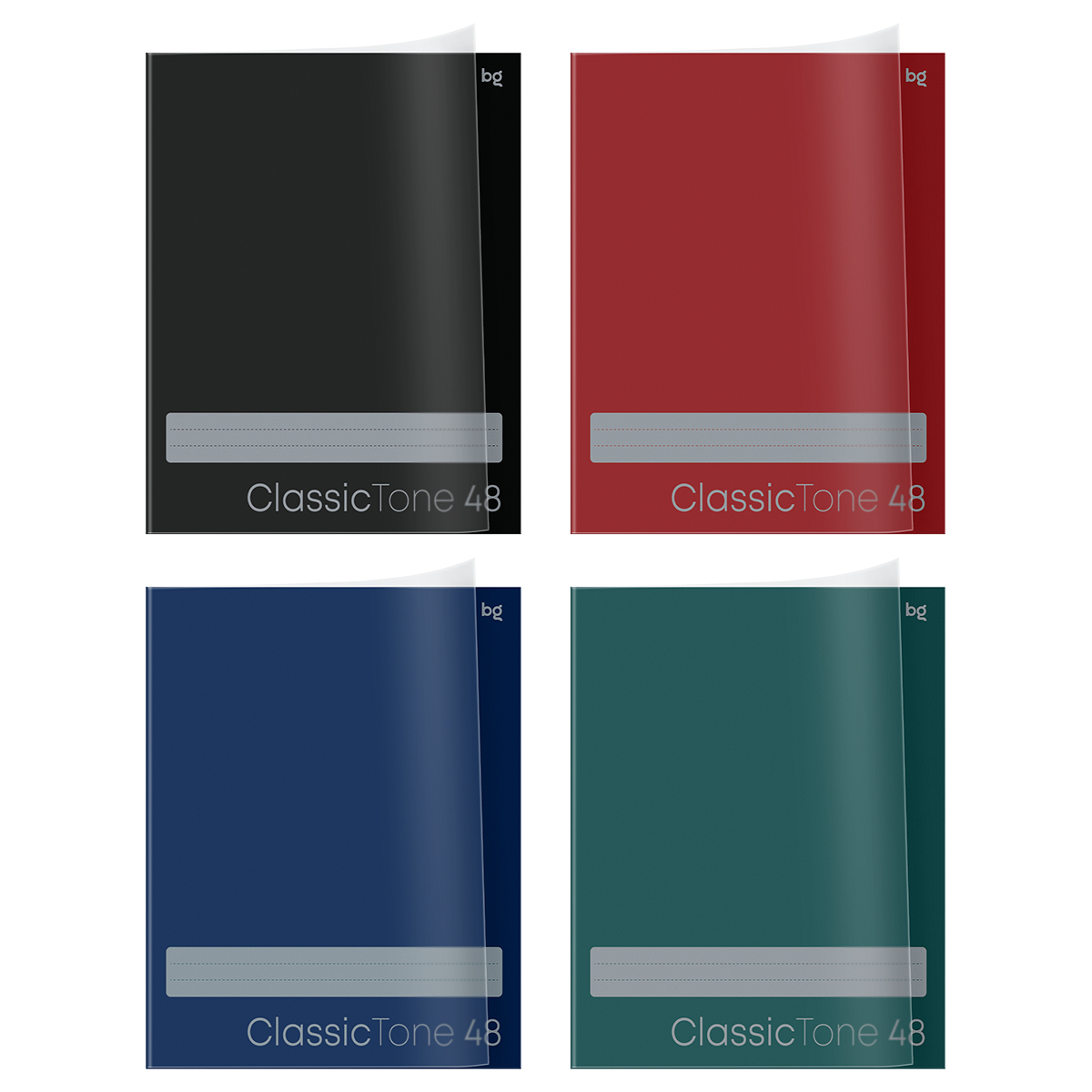 Тетрадь 48л., А5, клетка BG "ClassicTone", пластиковая обложка