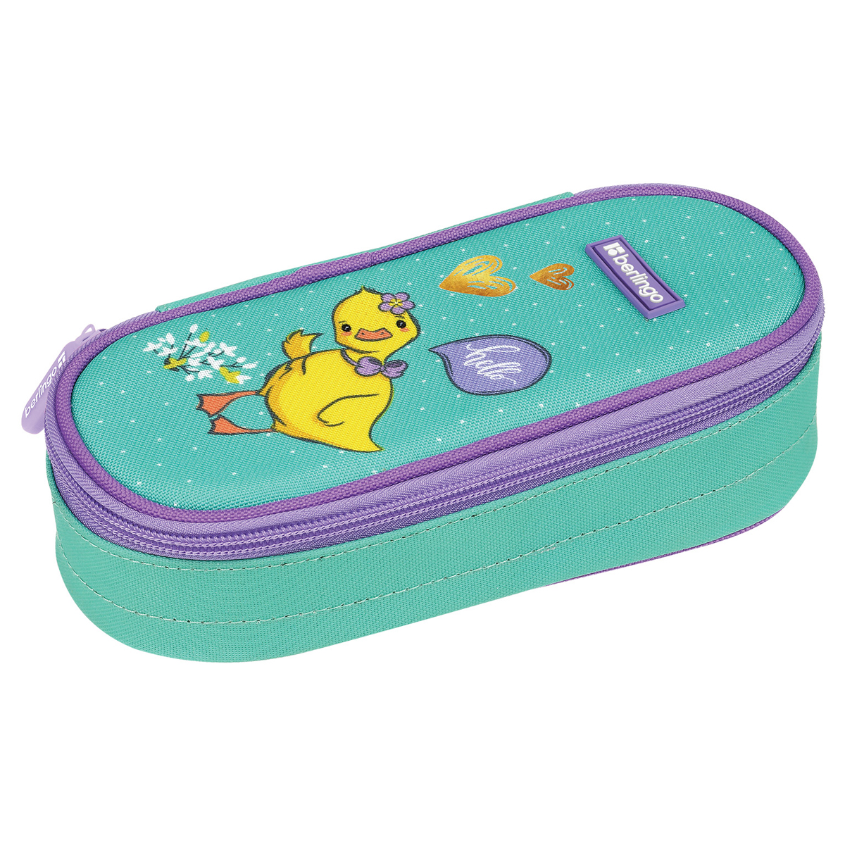 Пенал корпусный 1 отделение, 195*85*50 мм Berlingo "Hello", полиэстер