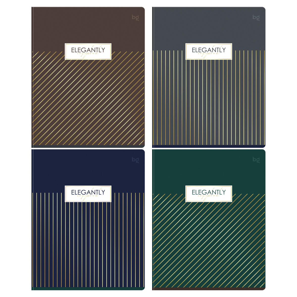 Тетрадь 48л., А5, клетка BG "Minimal", матовая ламинация, тиснение фольгой