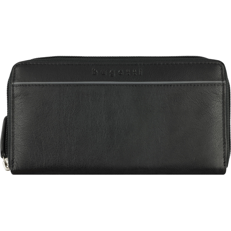 Кошелек жен BUGATTI Banda, защ RFID чер кож козы/полиэс,18,5х2х10 49133601