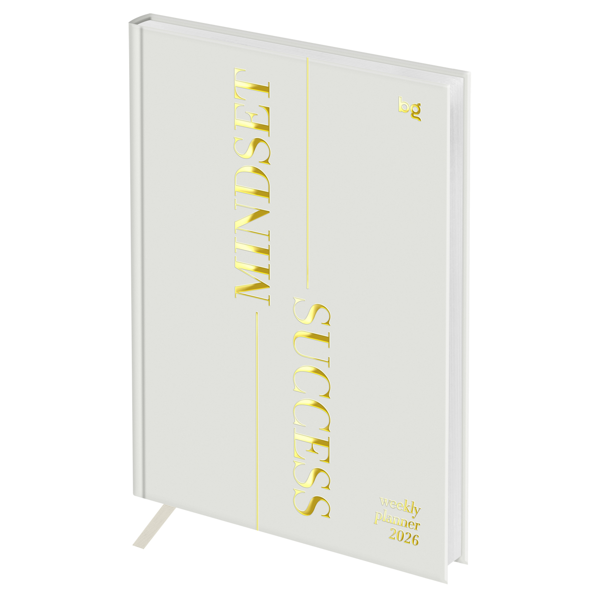 Еженедельник датированный 2026г., А5, 80л., 7БЦ, BG "Mindset. Linen", отд. фольгой 3D