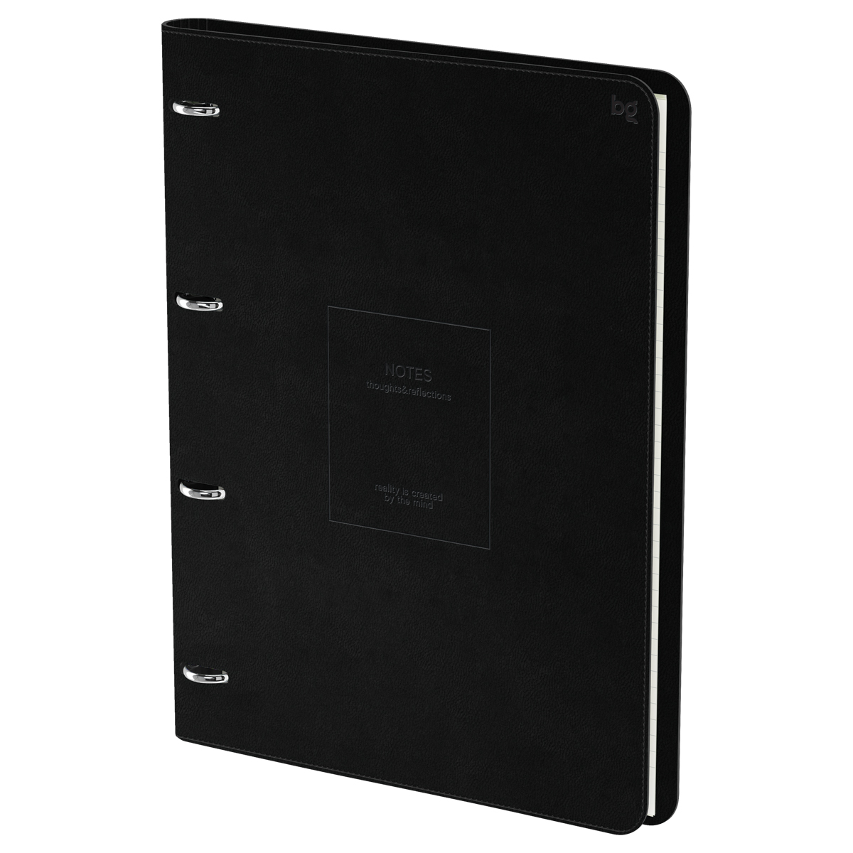 Тетрадь на кольцах А4, 120л., кожзам,  BG "Моно. Черный"