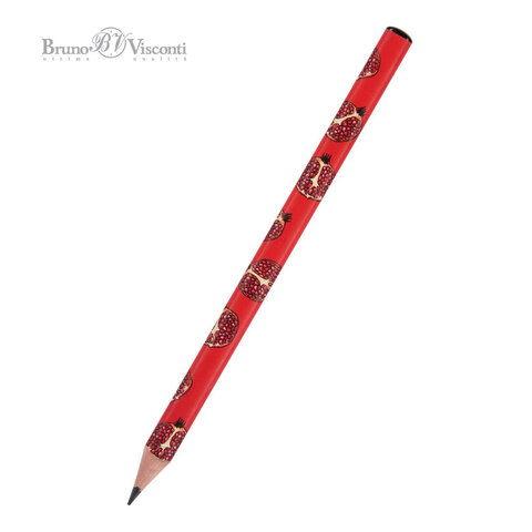 Карандаш ч/г утолщенный BRUNO VISCONTI HappyGraphix Jumbo, Fresh & fruity. Гранат, 4В, 21-0062/04
