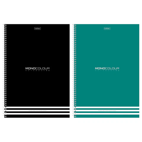 Тетрадь А4, 96 л., HATBER, спираль, клетка, матовая ламинация, тиснение, "MONOCOLOUR" (микс в ПУ), 093593, 96Т4лтВ1сп