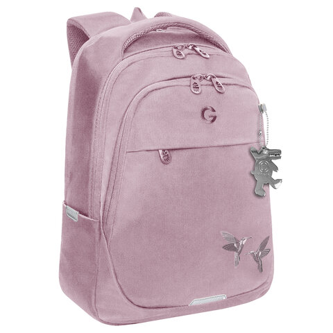 Рюкзак GRIZZLY школьный, анатомическая спинка, 2 отделения, для девочек, "COLIBRI", розовый, 40х29х20 см, RD-540-2/2