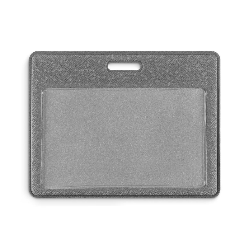 Бейдж горизонтальный для карты, внутр. разм 90x60мм Экокожа графит EK-1H-1