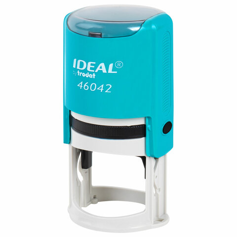 Оснастка для печатей оттиск D=42мм синий,TRODAT IDEAL 46042, корпус БИРЮЗОВЫЙ, крышка, 198959