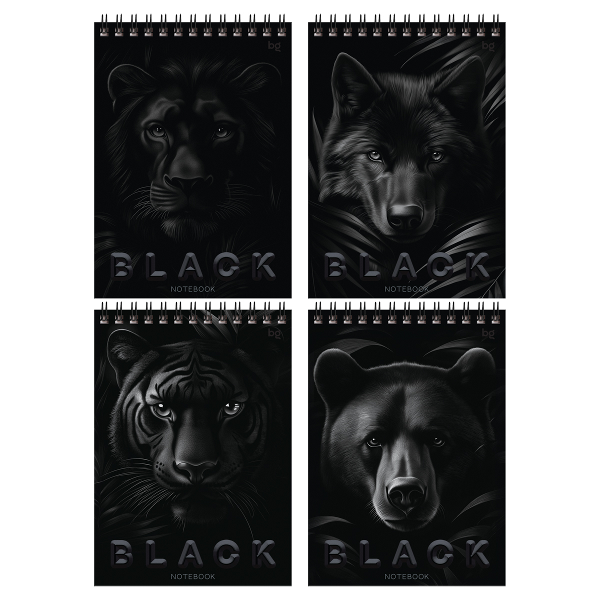 Блокнот А5 40л. на гребне BG "Just black"