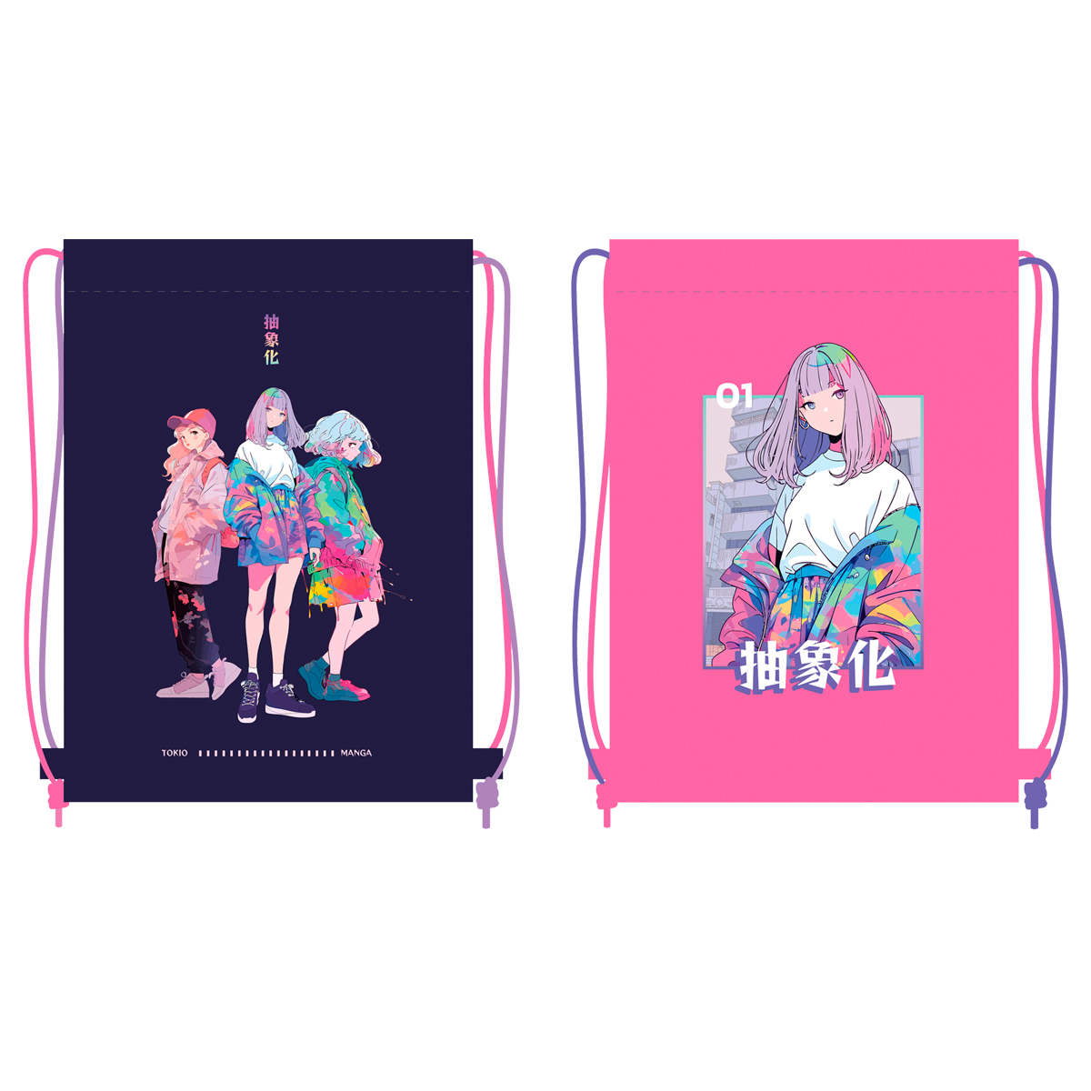 Мешок для обуви 1 отделение MESHU "МК_Anime"