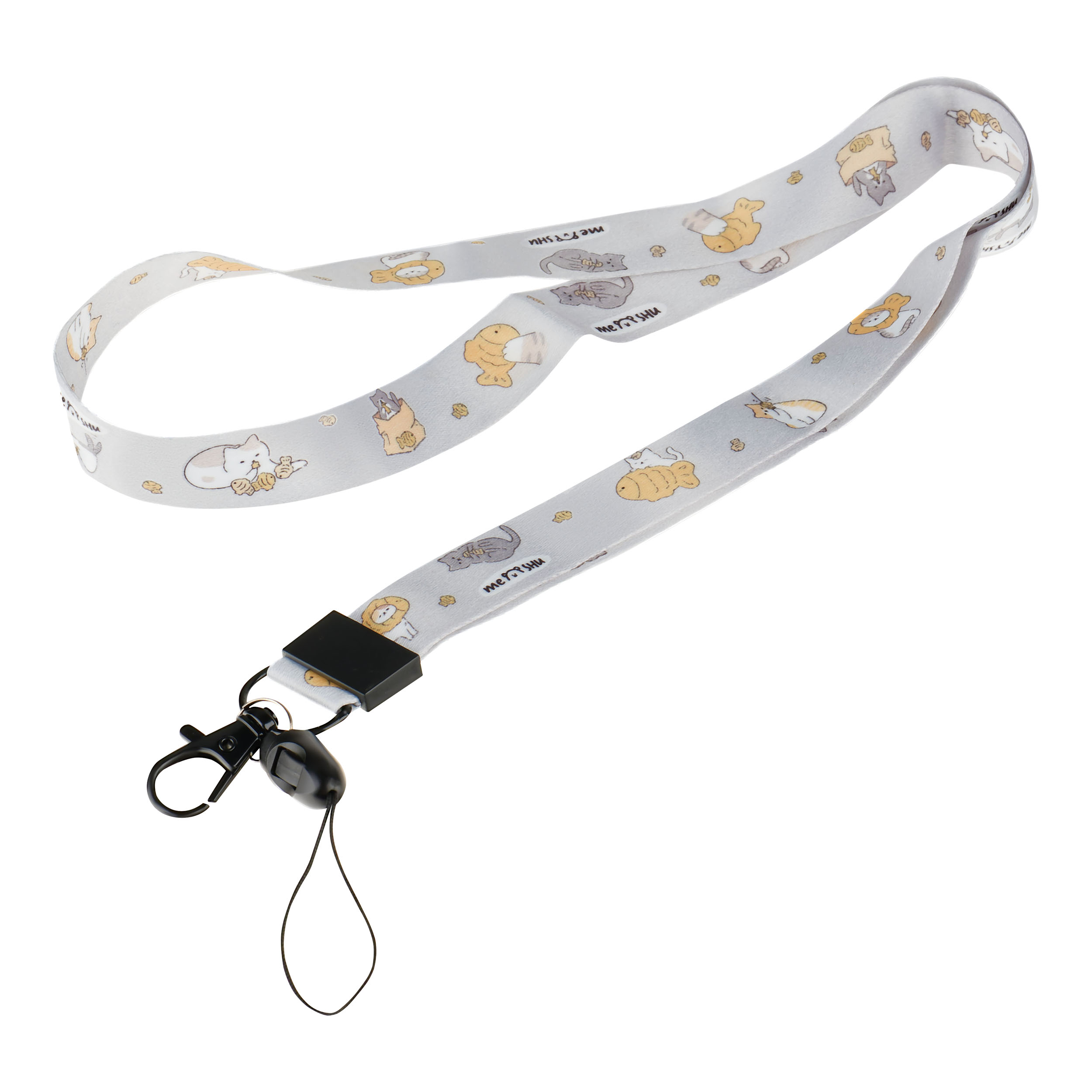 Лента для бейджей MESHU "Yummy Cat", 45см, петелька, карабин, опп пакет с европодвесом