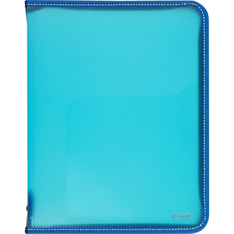 Папка-конверт на молнии КОМУС A4 голубая 0.5 мм