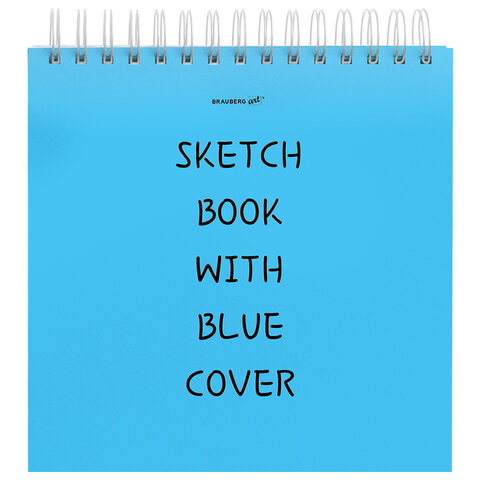 Скетчбук, белая бумага 120 г/м2, 190х190 мм, 80 л., гребень, жёсткая подложка, BRAUBERG ART, Ассорти Mood, 116905
