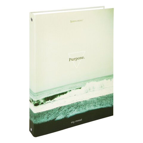 Тетрадь на кольцах БОЛЬШАЯ А4, 215х305 мм, 100 л., твердый картон, клетка, BRAUBERG, "Nature", 405411