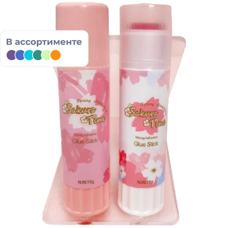 Клей-карандаш M&G Sakura, 15 г, в ассортименте