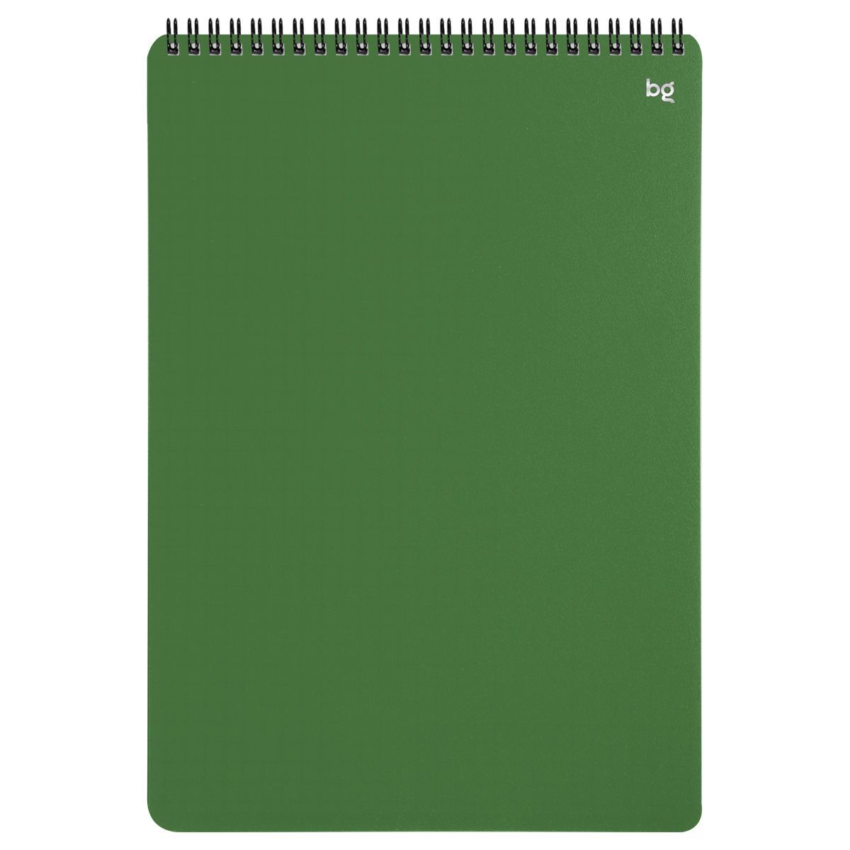 Блокнот А4 80л. на гребне BG "Base", пластиковая обложка, зеленый