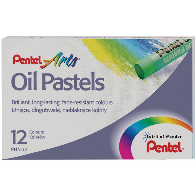 Пастель масляная Pentel, 12 цветов, картон. упаковка