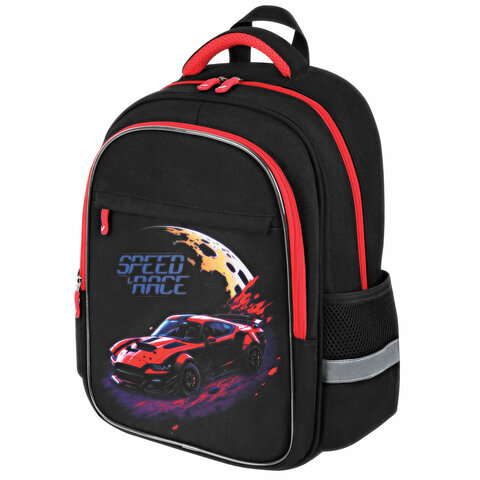 Рюкзак BRAUBERG FAVOUR, 2 отделения, 3 кармана, "Moon car", 40х29х15 см, 273123