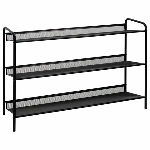 Полка для обуви "Женева-33", 865х270х600 мм, 3 полки, металл, чёрная, ПДО Ж33 Ч
