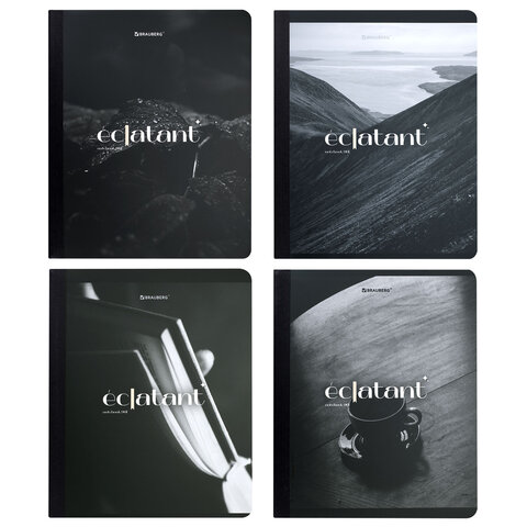 Тетрадь А5 96 л. BRAUBERG, на сшивке с корешком, клетка, обложка картон, "Simplicity", 405288