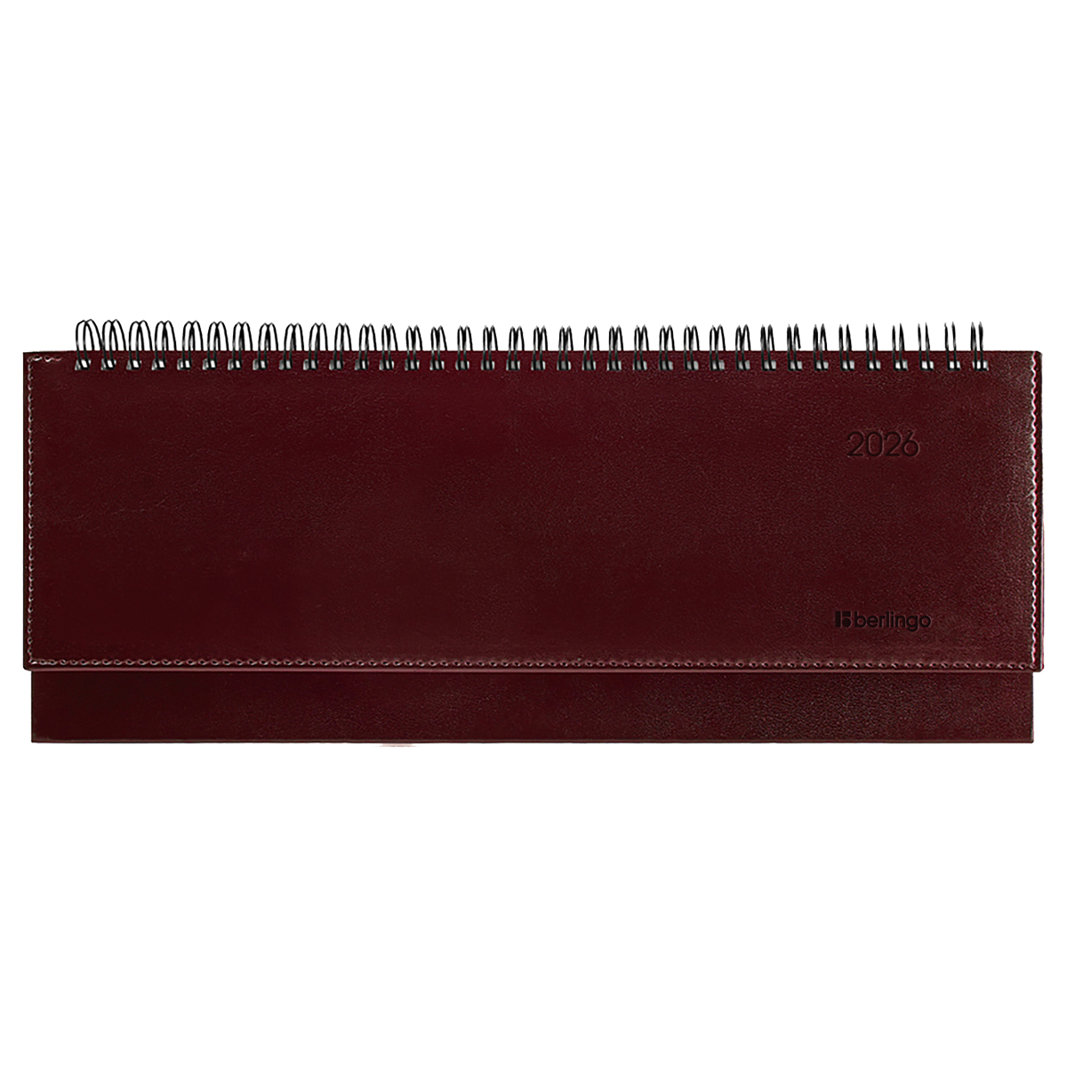 Планинг датированный 2026г., 64л., 330*130мм, кожзам, Berlingo "Silver Pristine", коричневый