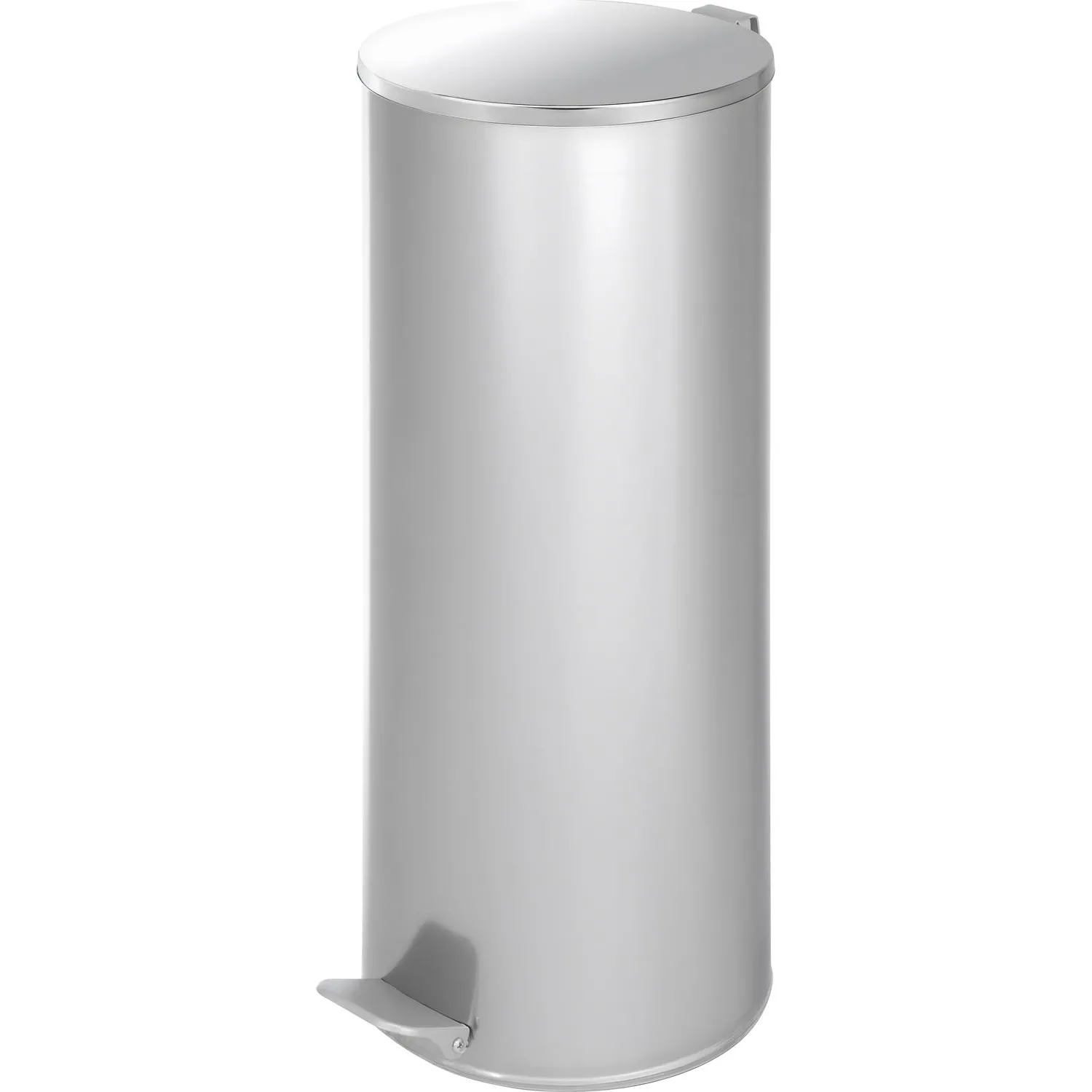 Ведро мусорное с педалью стальное, хром, 250х600мм, объем 30л