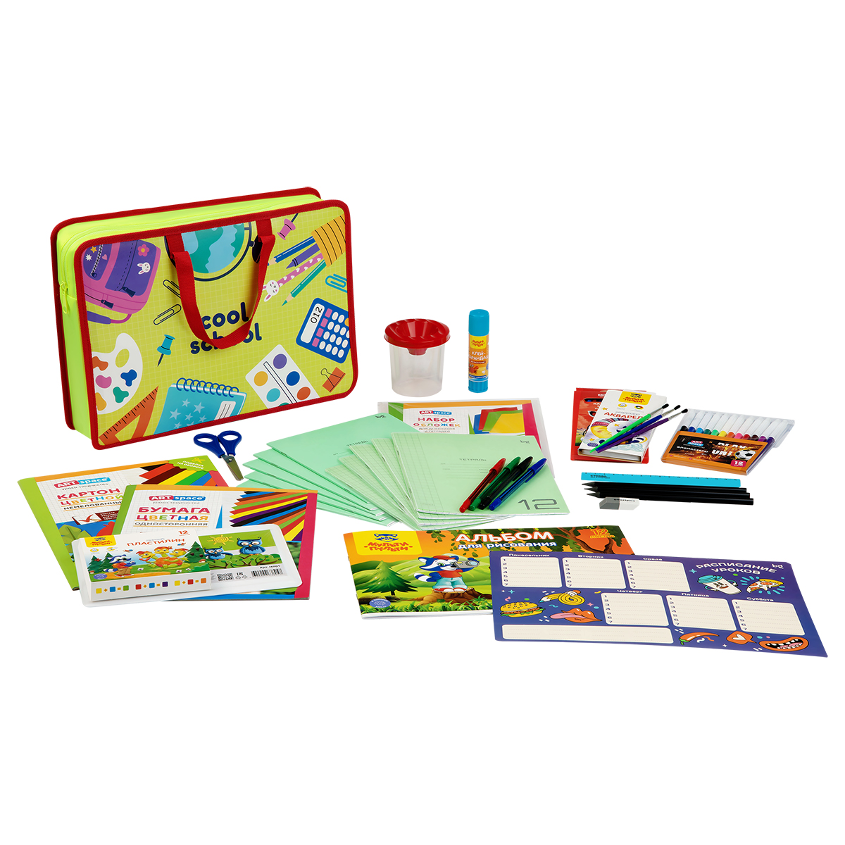 Набор первоклассника ArtSpace, универсальный, в папке-сумке, 45 предметов